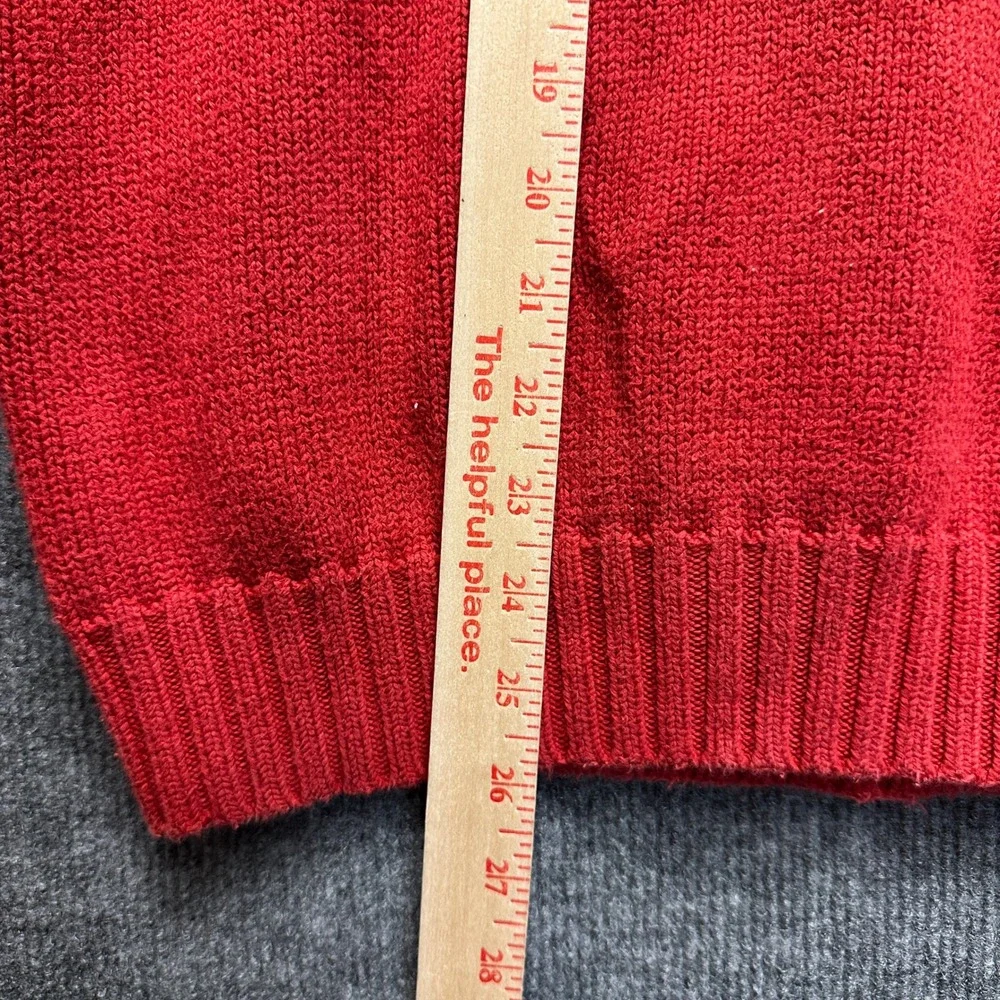 Polo Ralph Lauren Mens XL Red Cotton Knit V-Neck Sweater Vest Blue Pony Logo